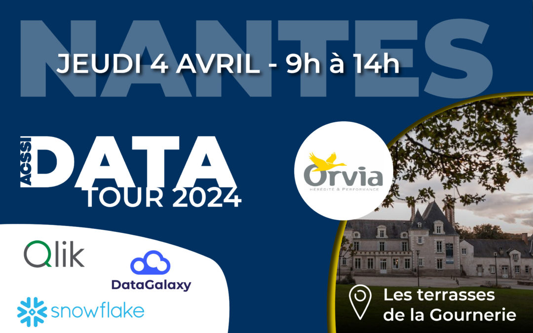 ACSSI Data Tour 2024 à NANTES le 4 avril : l’évènement Data à ne pas manquer ! REX Orvia – Avec la présence de Qlik-Talend, Datagalaxy et Snowflake