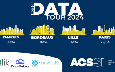 ACSSI Data Tour 2024 à LILLE – PARIS – NANTES – BORDEAUX en avril : l’évènement Data à ne pas manquer ! Avec la présence de Qlik-Talend, Datagalaxy et Snowflake  